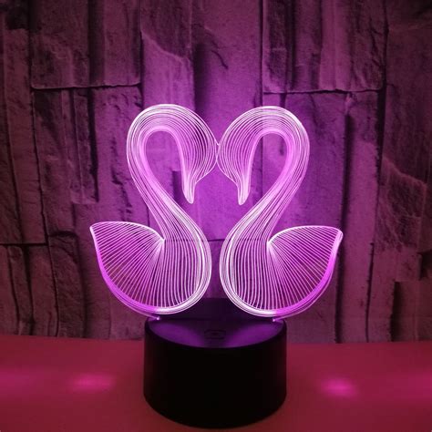 Romantic Love 3d Acrylic Led Lamp For Home Children's Night Light Table Birthday Party Decor ...