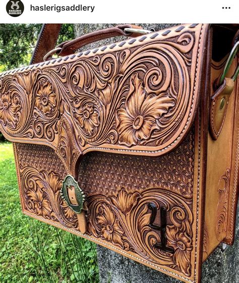 Brown Leather Book Bag and Wallet Pattern