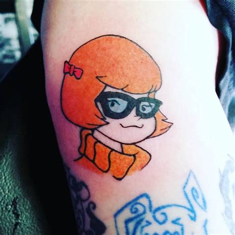 #velma #insideelbowtattoo #colortattoo #scoobydoo #glasses #redhair # ...