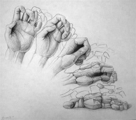 Rock hand | Metamorphosis art, Human figure sketches, A level art ...