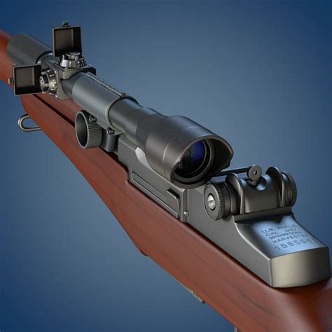 M1 Garand rifle with scope and bayonet 3D Model $70 - .c4d .fbx .obj ...