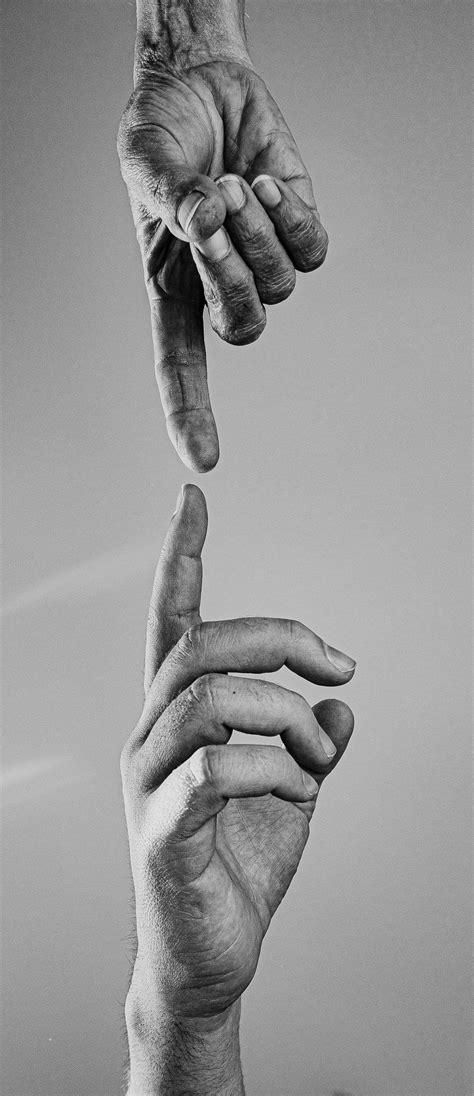 Two Reaching Hands In Black And White | Reference photos for artists, Hand drawing reference ...