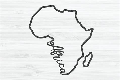 Africa Outline SVG Africa Cursive Vector File Africa - Etsy