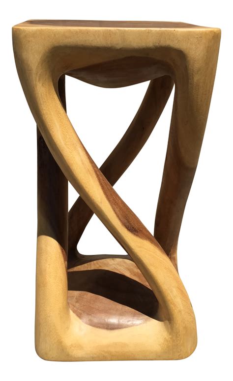 Abstract Asian Four Legged Twist Acacia Wood Low Stool | Acacia wood, Low stool, Stool