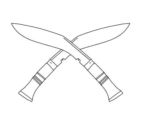 Khukuri cross clipart cartoon | Clipart Nepal