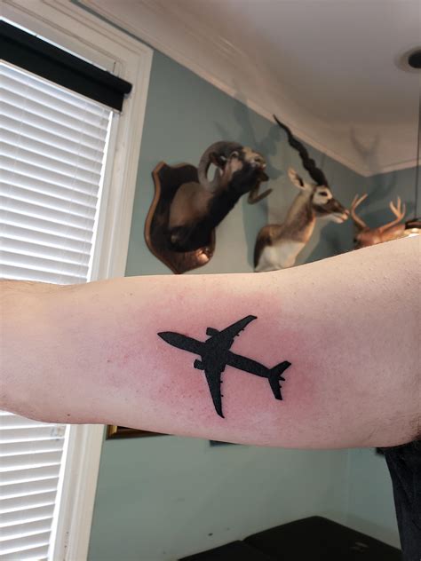 Airplane Outline Tattoo