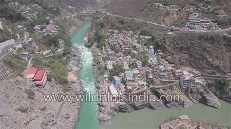 Bhagirathi river meets Alaknanda at Devprayag, forms Ganga : Aerial view - YouTube