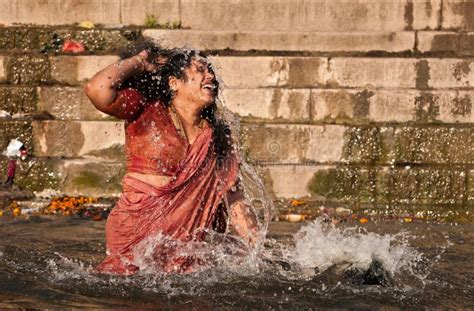 Holy Bath In River Ganges In Varanasi Editorial Photo - Image: 23967786