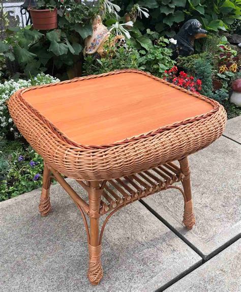 Rattan Coffee Table Wicker Square Coffee Table Side Coffee - Etsy
