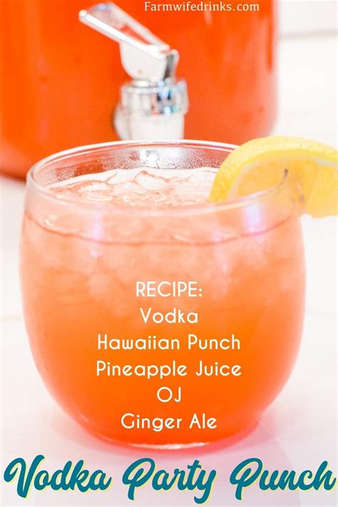 Vodka party punch is a mixture of Hawaiian Punch, orange juice, pineapple juice, gin ...