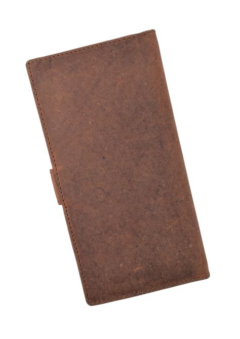 Vintage Genuine Leather RFID Blocking Simple Checkbook Cover with Snap Closure RFID157HTC