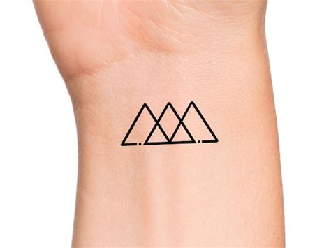 3 Triangles Temporary Tattoo Triangle Trinity Tattoo Geometric - Etsy