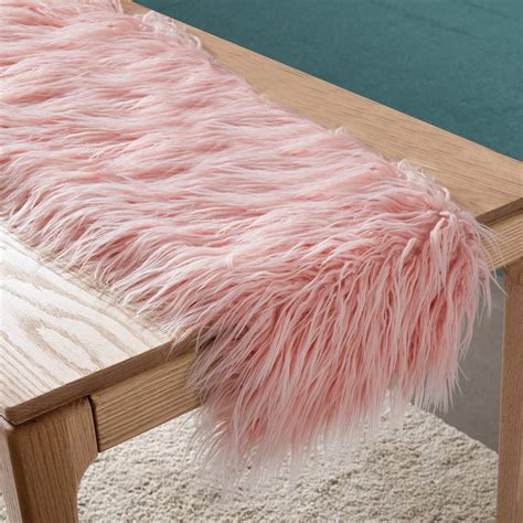 Buy Faux Fur Table Runner Decorative Mongolian Fur Table Modern Dining ...