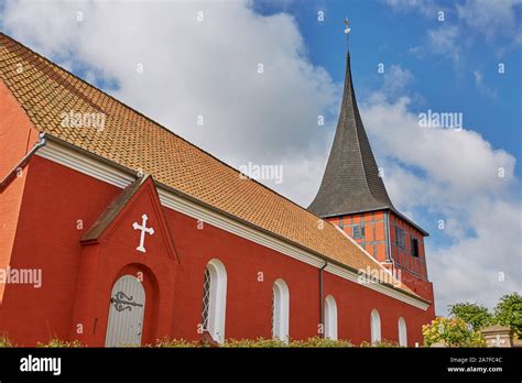 SVANEKE, DENMARK - JULY 4, 2017: View of Svaneke Church on Island of Bornholm in Denmark Stock ...