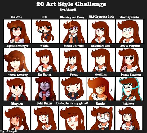 20 Art Style Challenge! by AkapiiART on DeviantArt