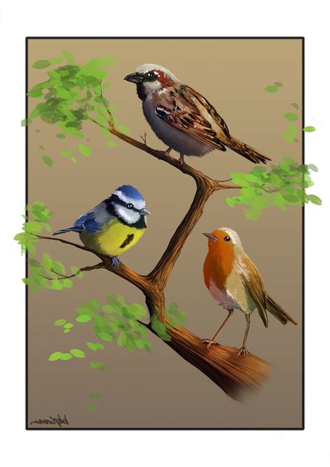 Three Little Birds Painting at PaintingValley.com | Explore collection of Three Little Birds ...