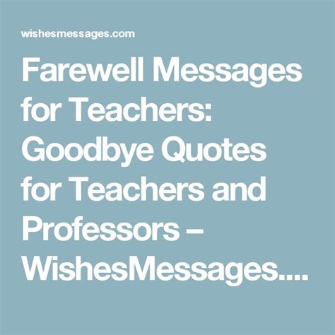 Farewell Messages for Teachers: Goodbye Quotes for Teachers and ...