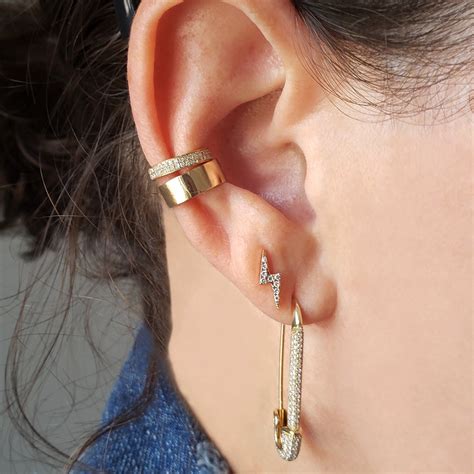 Wide Solid Gold Ear Cuff - Designer Gold Earrings - The EarStylist – The Ear Stylist by Jo Nayor