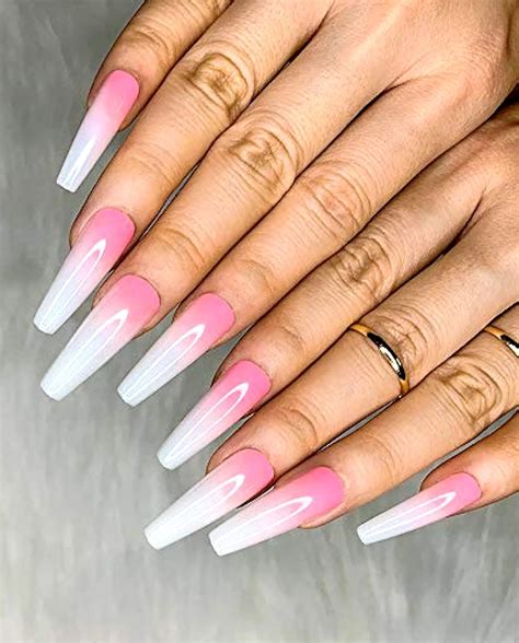 Get the Best Ombre White and Pink Coffin Nails: A Step-by-Step Guide for Perfectly Polished Fingers!