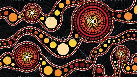 Aboriginal art vector background, Connection concept - Download ...