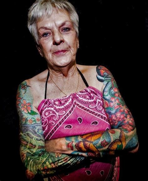 Gorgeous Inked Oldie (With images) | Old women with tattoos, Old ...