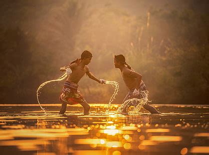 HD wallpaper: Boy Catching Fish with a Spear, boy's black shorts, Asia, Thailand | Wallpaper Flare