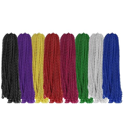 32PCS Mardi Gras Beads Necklaces Party Favors 8 Colors 32 Inches Long Carnival bead Party party ...