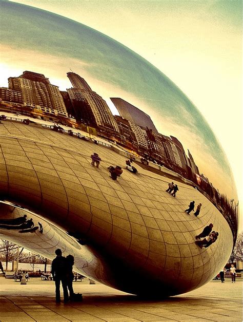 Chicago - Under The Cloudgate | Reflection photography, Reflection art, Example of reflection