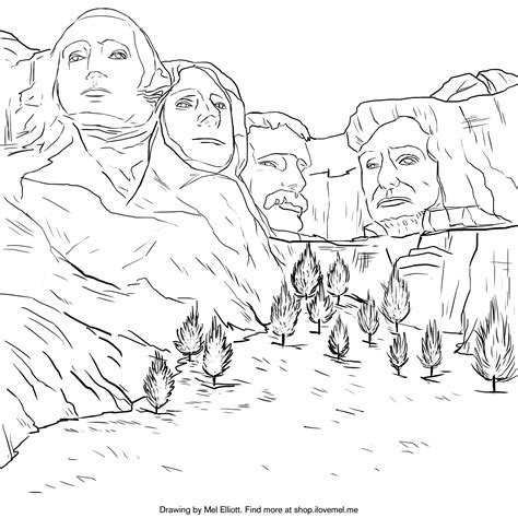 Mt Rushmore Coloring Page at GetColorings.com | Free printable colorings pages to print and color