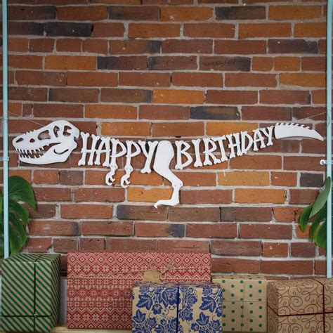 3D Dinosaur Happy Birthday Banner – Dinosaur Party Supplies Decorations ...