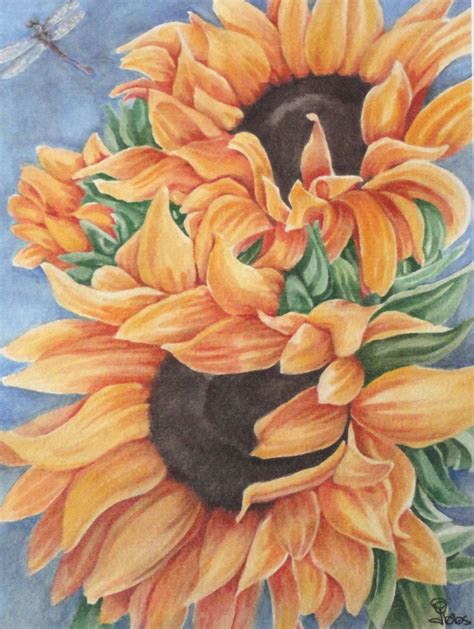 Watercolor Sunflower, Sunflower Painting, Floral Painting, Watercolor Flowers, Floral Art, Art ...