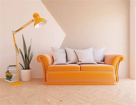 Beige Living Room Interior Sofa Sunlight Wooden Floor Decor Large Stock ...