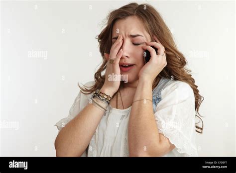 girl crying on the phone Stock Photo - Alamy