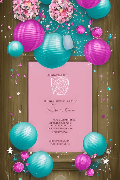 Party Invitation with Light Wood Background · Creative Fabrica