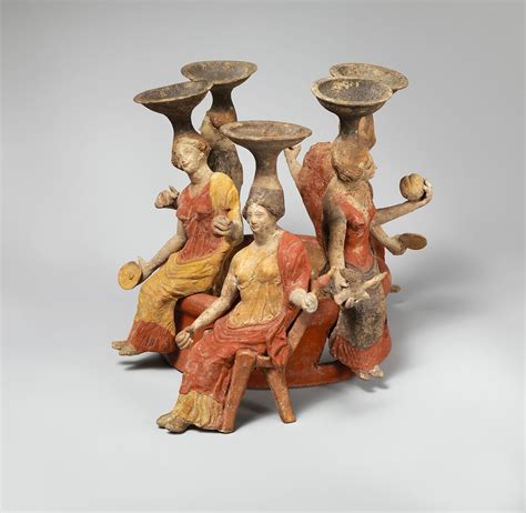 Terracotta group of women seated around a well head | Greek, Tarentine | Classical | The ...