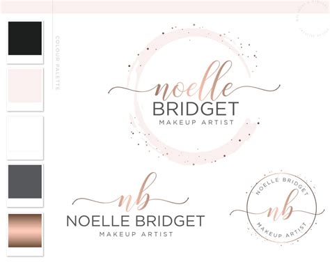 Circle Watercolor Logo • Noelle Bridget Logo Set • Macarons & Mimosas