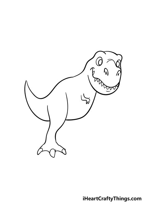 T-Rex Drawing - How To Draw T-Rex Step By Step