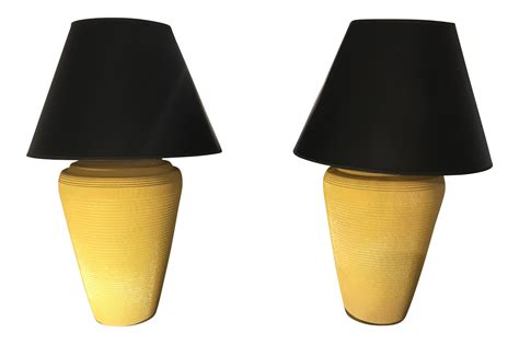 1970s Vintage Textured Lamps - A Pair on Chairish.com Yellow Lamp, Vintage Texture, Modern ...