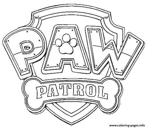 Paw Patrol Logo Coloring page Printable