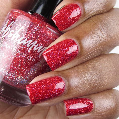 Red And Silver Glitter Nails