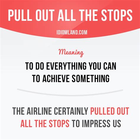 When do you pull out all the stops? #idiom #idioms #english #learnenglish #stops | English ...