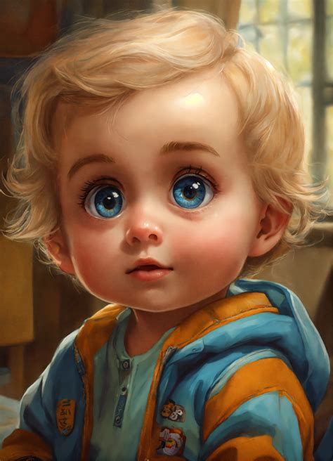 Lexica - Erling haland cute baby cartoon realist big eyes