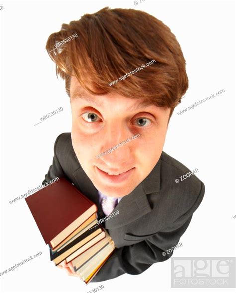 Funny guy with pile of books, Stock Photo, Picture And Royalty Free ...