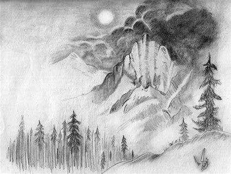 Forest pencil drawing... by multishaju on DeviantArt