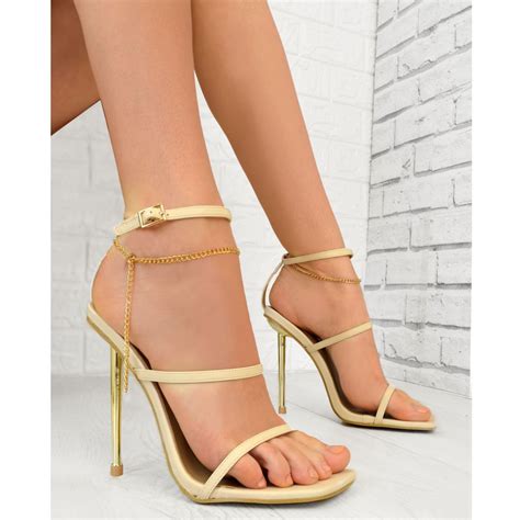 Gold High Heel Sandals - MAXIPX