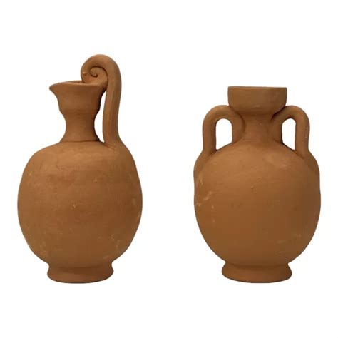 SET 2 SMALL Vases Amphora & Oinochoe Ancient Greek Pottery Ceramic ...