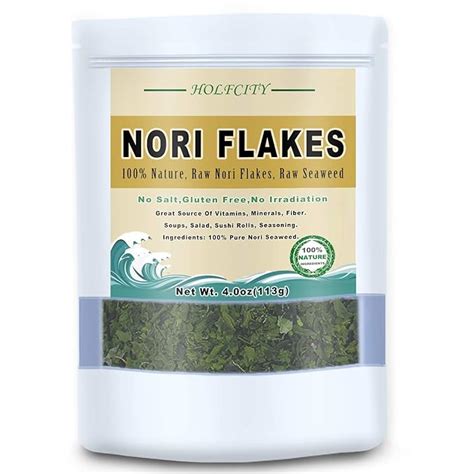 Amazon.com : 100% Natural Nori Flakes, Dried Nori Seaweed, Pure and Raw ...