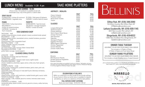 Bellini's Italian Eatery - Latham menu in Latham, New York, USA