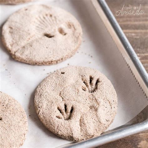 Coffee Ground Fossils - salt dough tutorial - Crafts by Amanda