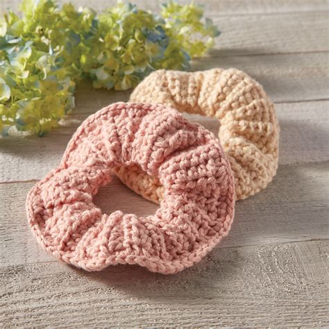 Fiber Arts Crochet Hair Scrunchie Crochet Art & Collectibles etna.com.pe